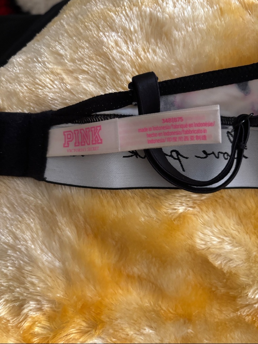 PINK Victoria's Secret Black, White & Pink Tie-Dye Push-Up Bra - Picture 4 of 7